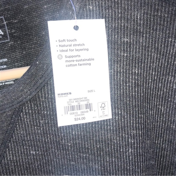 NWOT Men’s Sonoma Goods For Life Double Knit Crewneck Pullover Charcoal - Picture 10 of 12